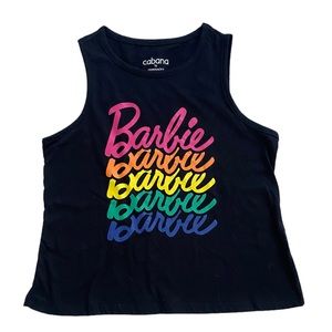 CABANA Girl’s Barbie Black Scoop Neck Graphic Tank Top  Size: L
